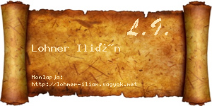 Lohner Ilián névjegykártya